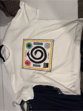 Opening Ceremony SnakeT-Shirt with Sunburst Print on back Sz.Large